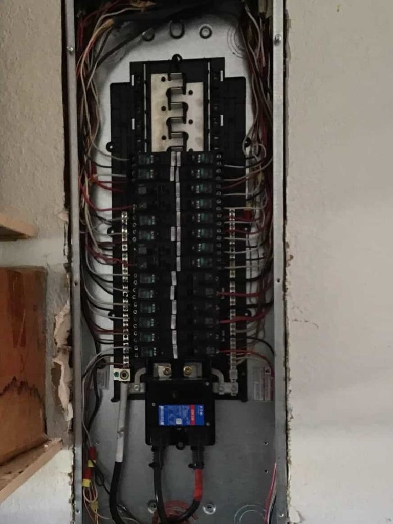 Breaker panel example in a house.